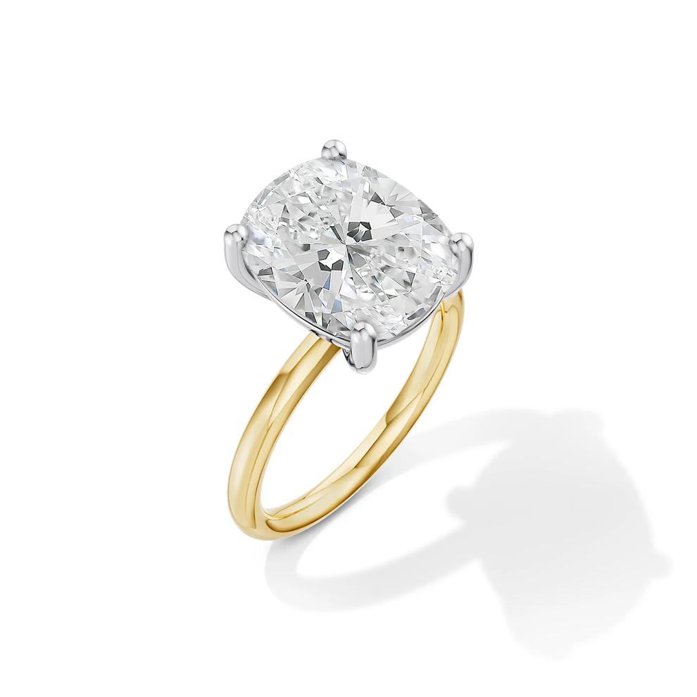 Lab Grown Diamond Elongated Cushion-Cut Engagement Ring in 14K Yellow and White Gold (6 ct. tw.) – Image 4 of 4