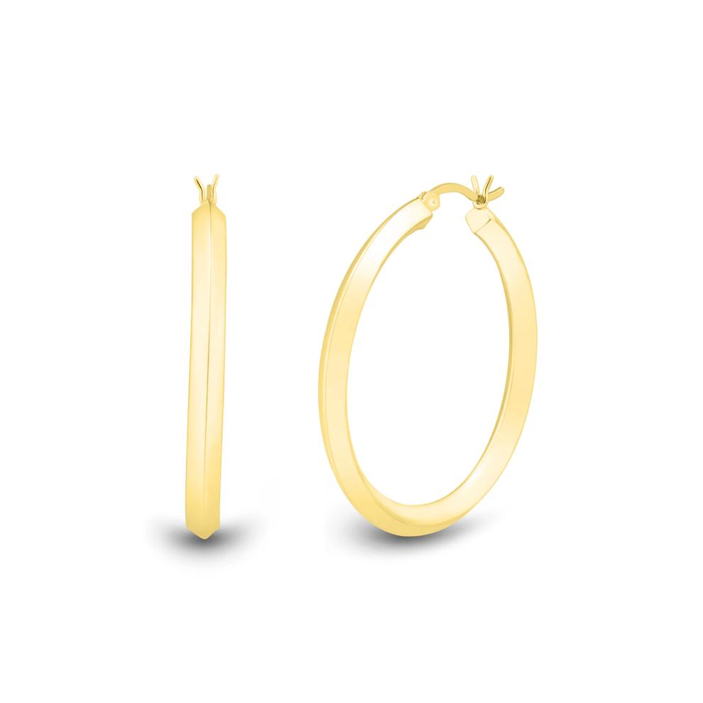 Round Hoop Earrings in Vermeil, 40MM – Image 1 of 5