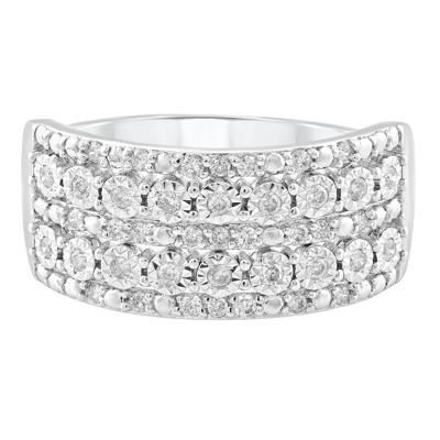 Diamond Illusion Multi-Row Wedding Band in 10K White Gold (1/4 ct. tw.)