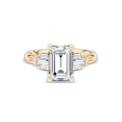 Lab Grown Diamond Emerald-Cut Engagement Ring in 14K Yellow Gold (3 1/3 ct. tw.)
