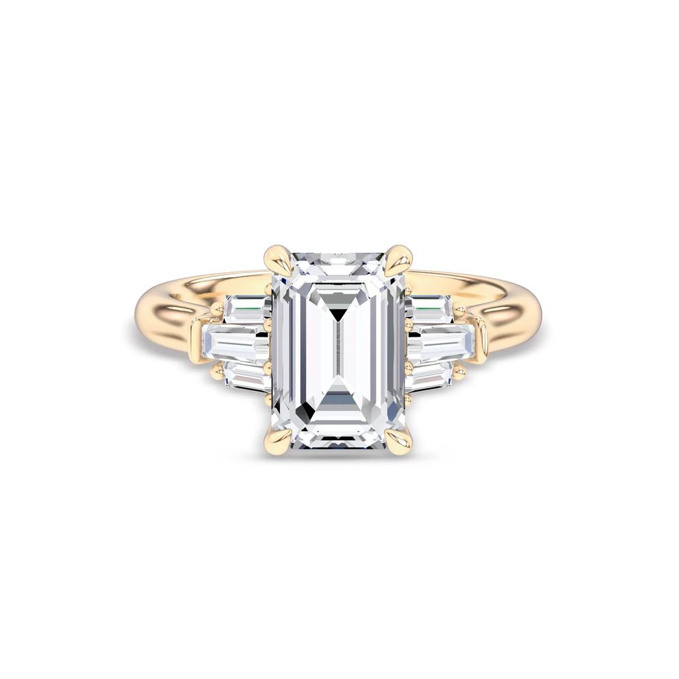 Lab Grown Diamond Emerald-Cut Engagement Ring in 14K Yellow Gold (3 1/3 ct. tw.) – Image 1 of 4