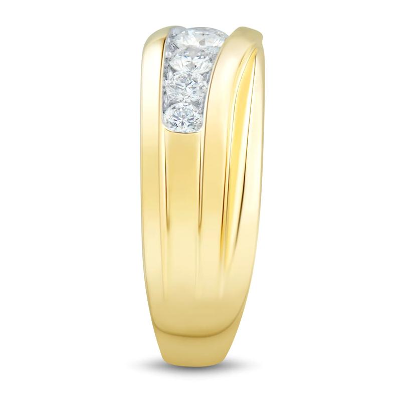 Men&#39;s Lab Grown Diamond Slant Band in 10K Yellow Gold &#40;1 ct. tw.&#41; – Image 3 of 3