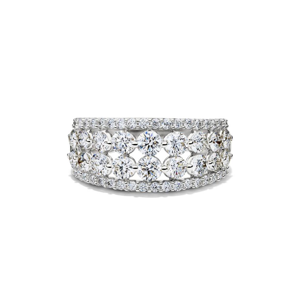 Lab Grown Diamond Round Multi-Row Anniversary Band in 10K White Gold (2 ct. tw.) – Image 1 of 4