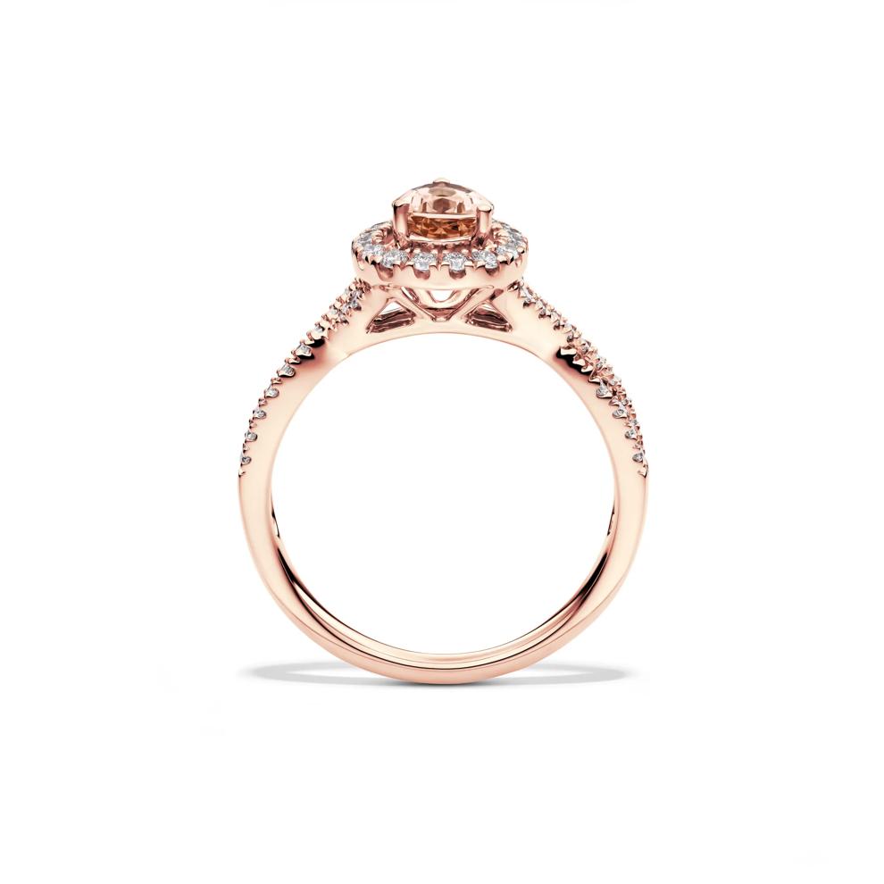 Pear-Shaped Morganite &amp; Diamond Ring in 10K Rose Gold (1/3 ct. tw.) – Image 2 of 4