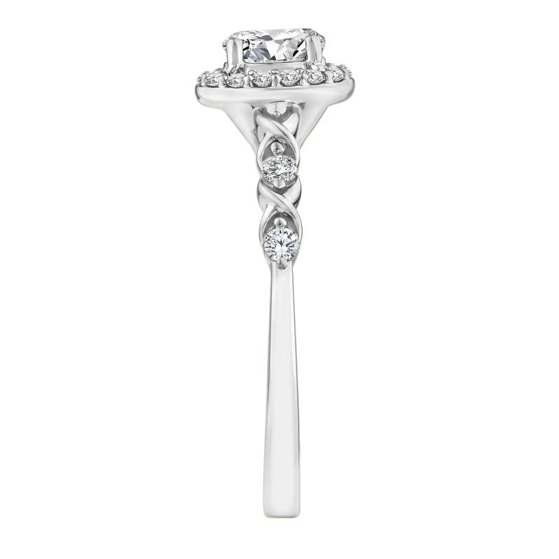 Lab Grown Diamond Oval Halo Promise Ring in 10K White Gold &#40;1/2 ct. tw.&#41; – Image 3 of 3