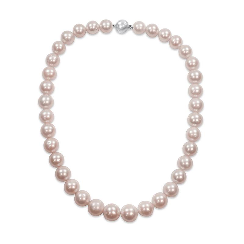 Pink Cultured Freshwater Pearl Necklace in 14K White Gold, 11-12mm, 18&rdquo; – Image 1 of 3