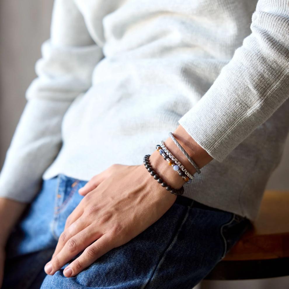 Men's Diamond Terminal Bracelet in Stainless Steel (1/10 ct. tw.) – Image 4 of 8