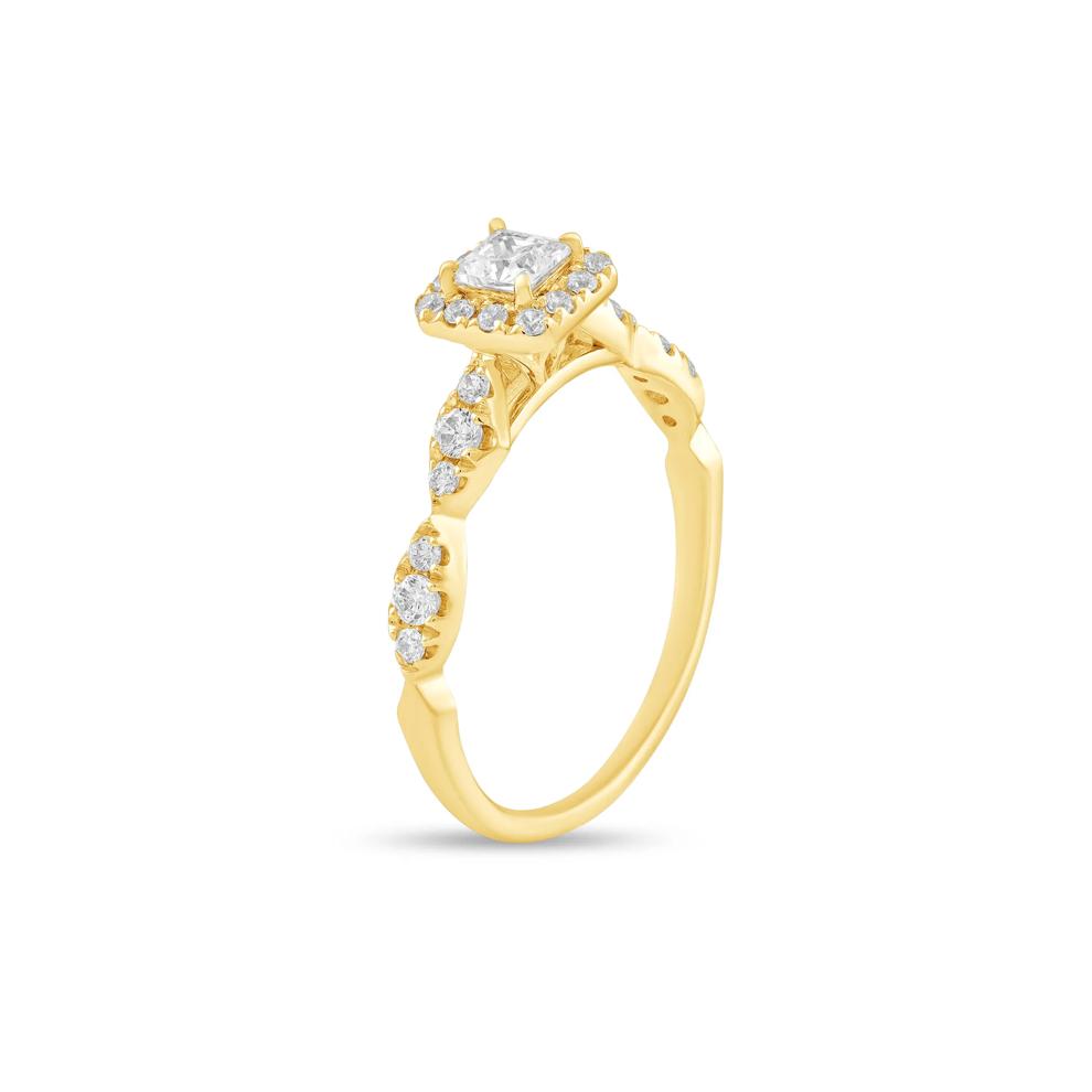 Diamond Princess-Cut Center Engagement Ring in 10K Yellow Gold (1/2 ct. tw.) – Image 4 of 4