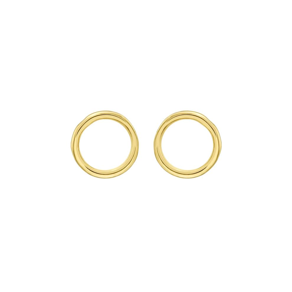 Open Circle Stud Earrings in 14K Yellow Gold – Image 2 of 2