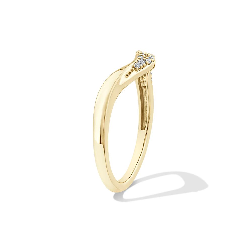Lab Grown Diamond Asymmetric Bold Gold Contour Band in 10K Yellow Gold (1/7 ct. tw.) – Image 3 of 4