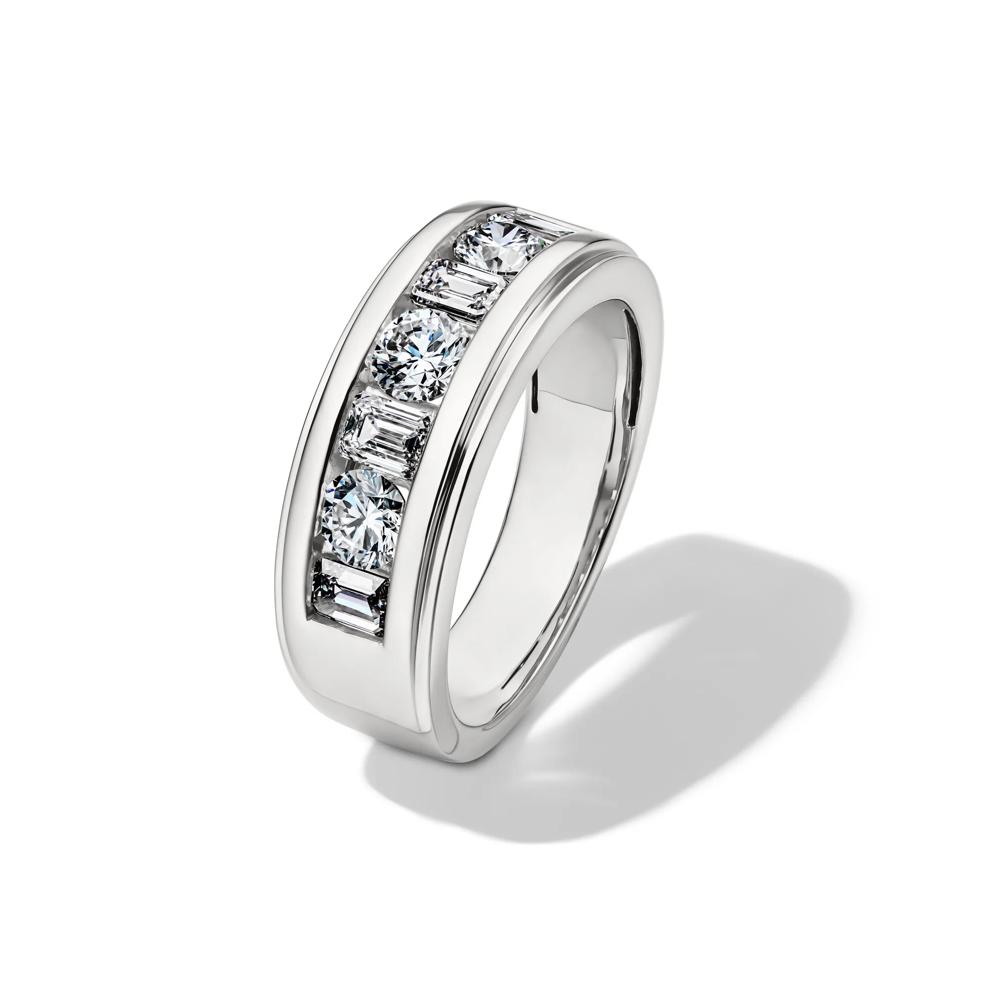 Men's Lab Grown Diamond Channel-Set Wedding Band in 10K White Gold (2 ct. tw.) – Image 4 of 4