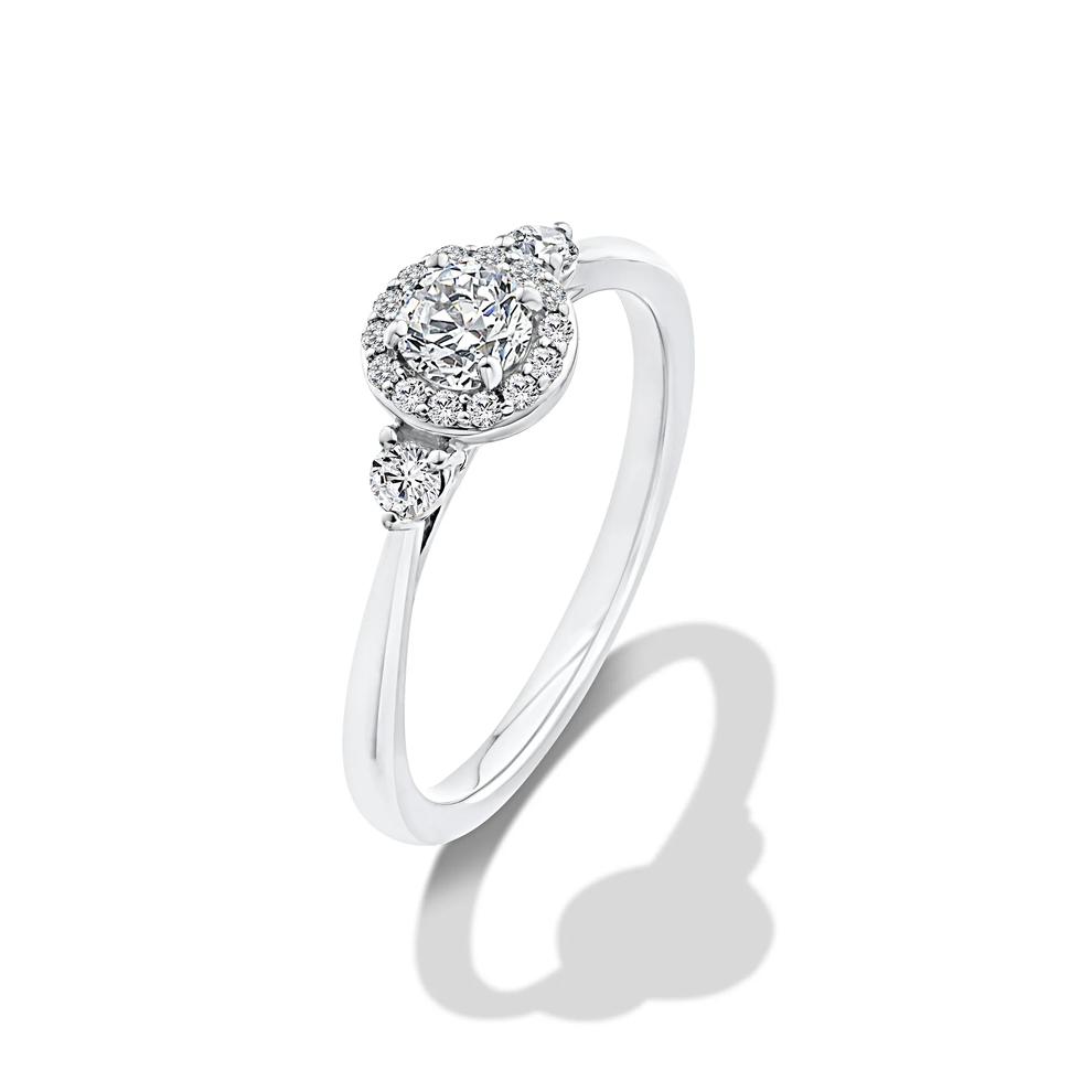 Lab Grown Diamond Halo Promise Ring in 10K White Gold (1/2 ct. tw.) – Image 4 of 4