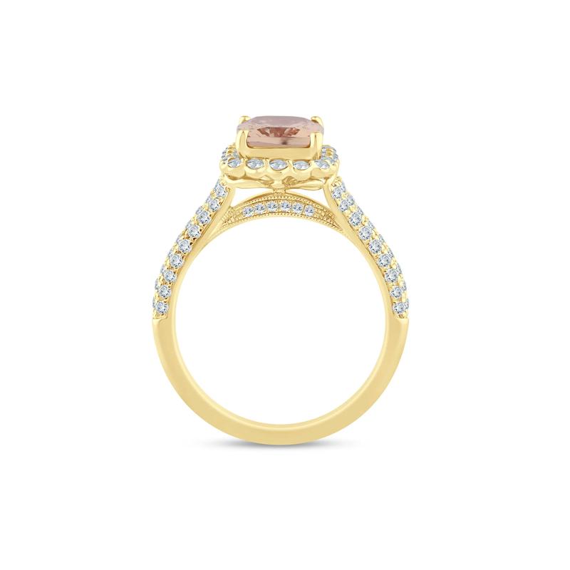 Juliet Morganite and Diamond Engagement Ring in 14K Yellow Gold &#40;5/8 ct. tw.&#41; – Image 2 of 3