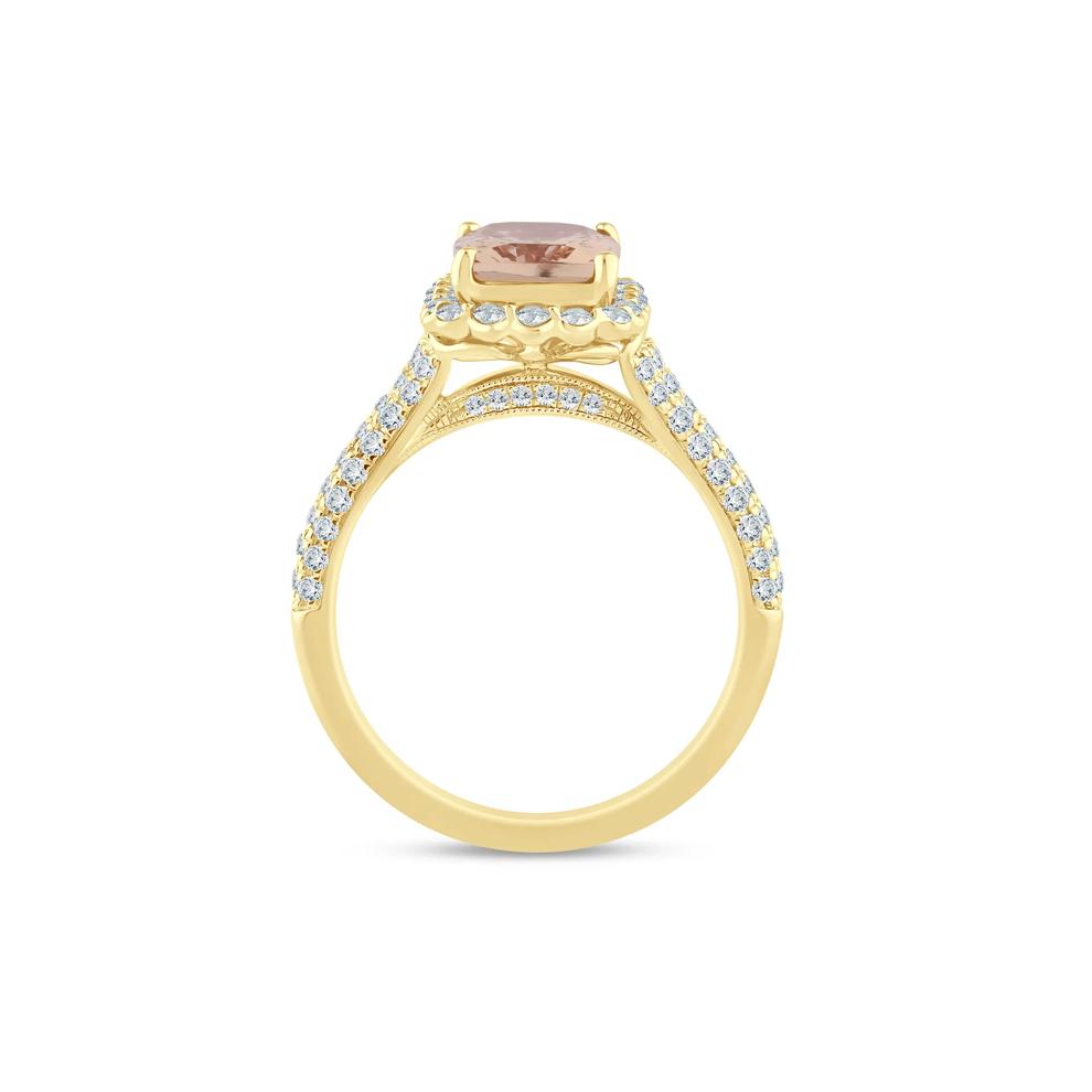 Juliet Morganite and Diamond Engagement Ring in 14K Yellow Gold (5/8 ct. tw.) – Image 2 of 3