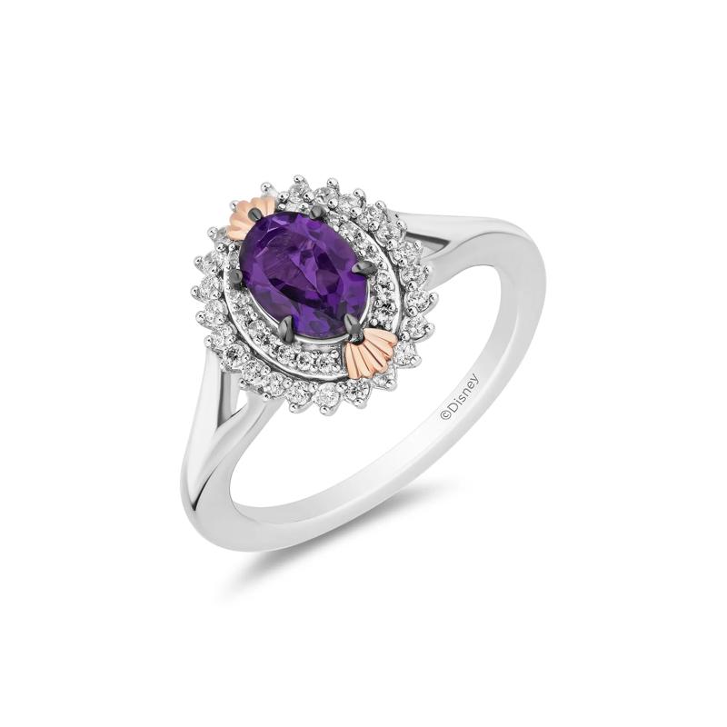 Amethyst and Diamond Ariel Ring in Sterling Silver and 14K Rose Gold &#40;1/5 ct. tw.&#41; – Image 4 of 4