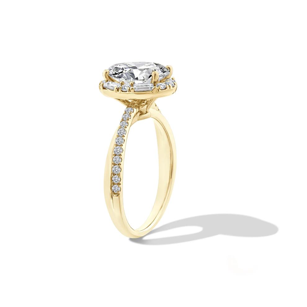 Lab Grown Diamond Oval Halo Engagement Ring in 14K Yellow Gold (2 1/2 ct. tw.) – Image 3 of 4