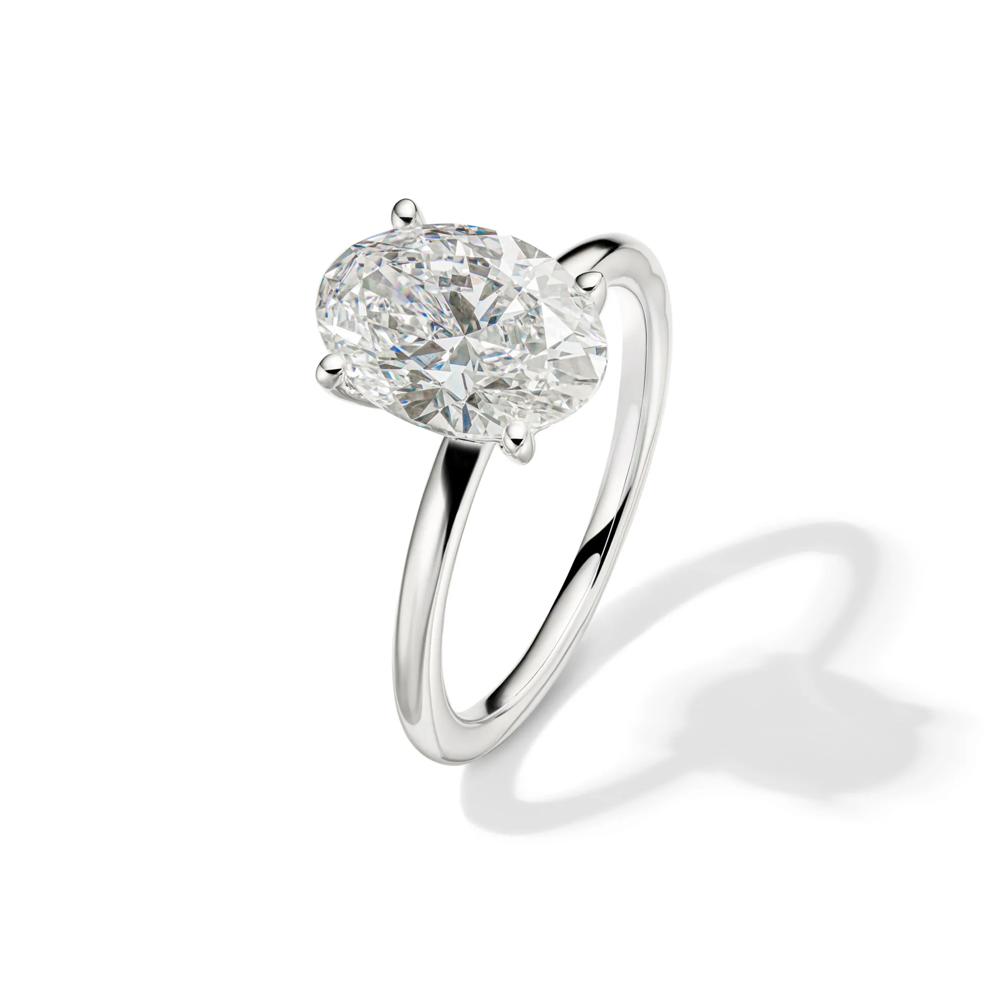 Lab Grown Diamond Oval Solitaire Ring in Platinum (3 ct. tw.) – Image 4 of 4