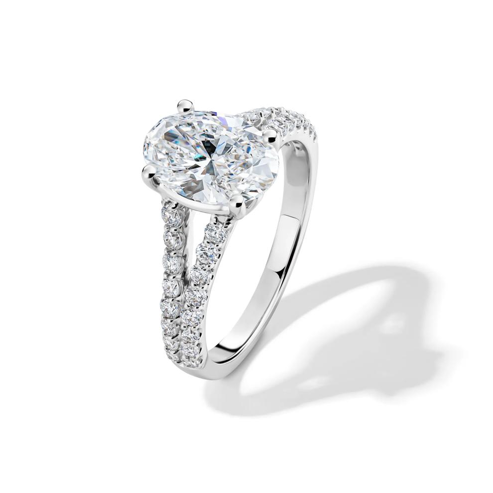 Lab Grown Diamond Oval Engagement Ring in 14K White Gold (2 1/2 ct. tw.) – Image 4 of 4