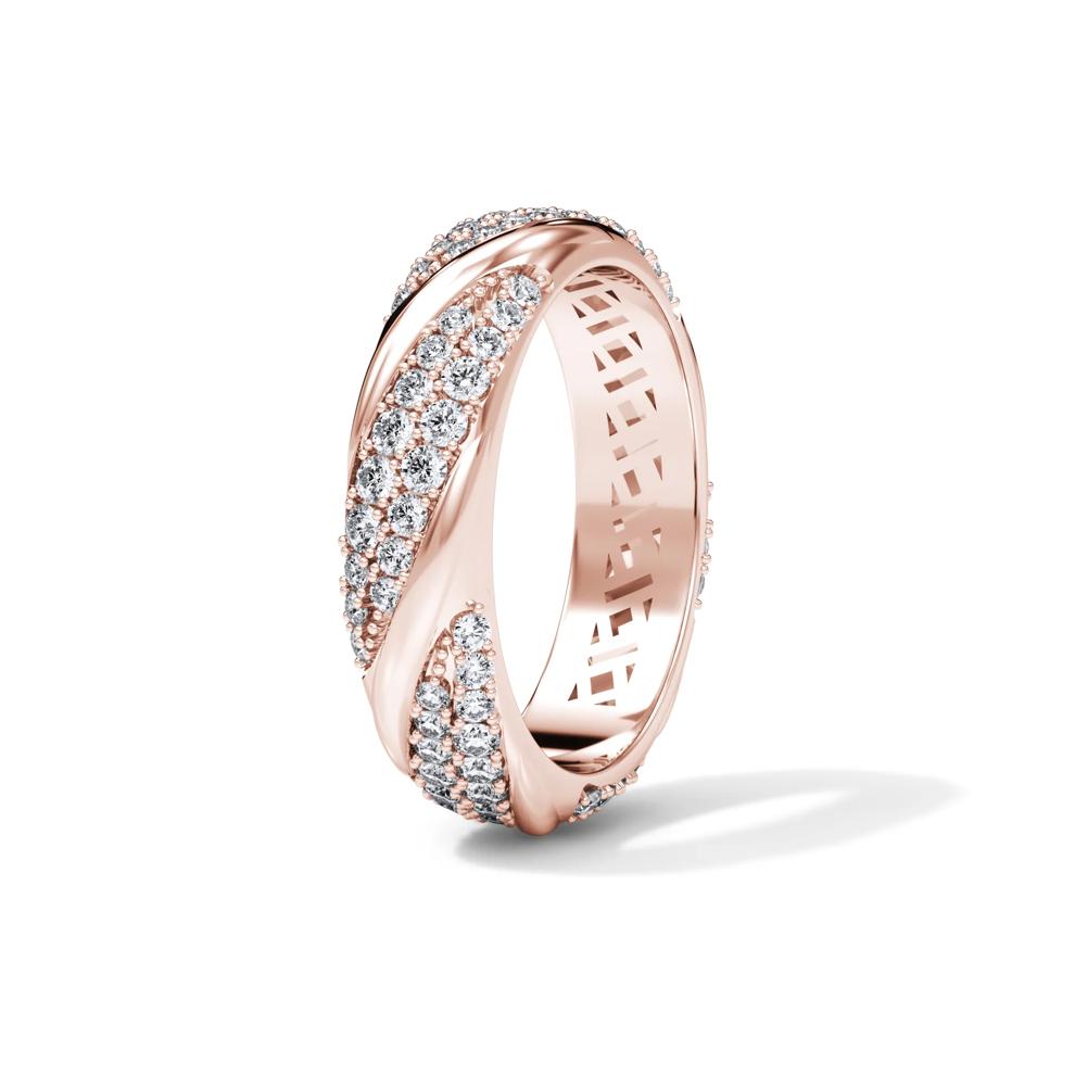 Lab Grown Diamond High Polish Twisted Eternity Band in 14K Rose Gold (7/8 ct. tw.) – Image 3 of 4