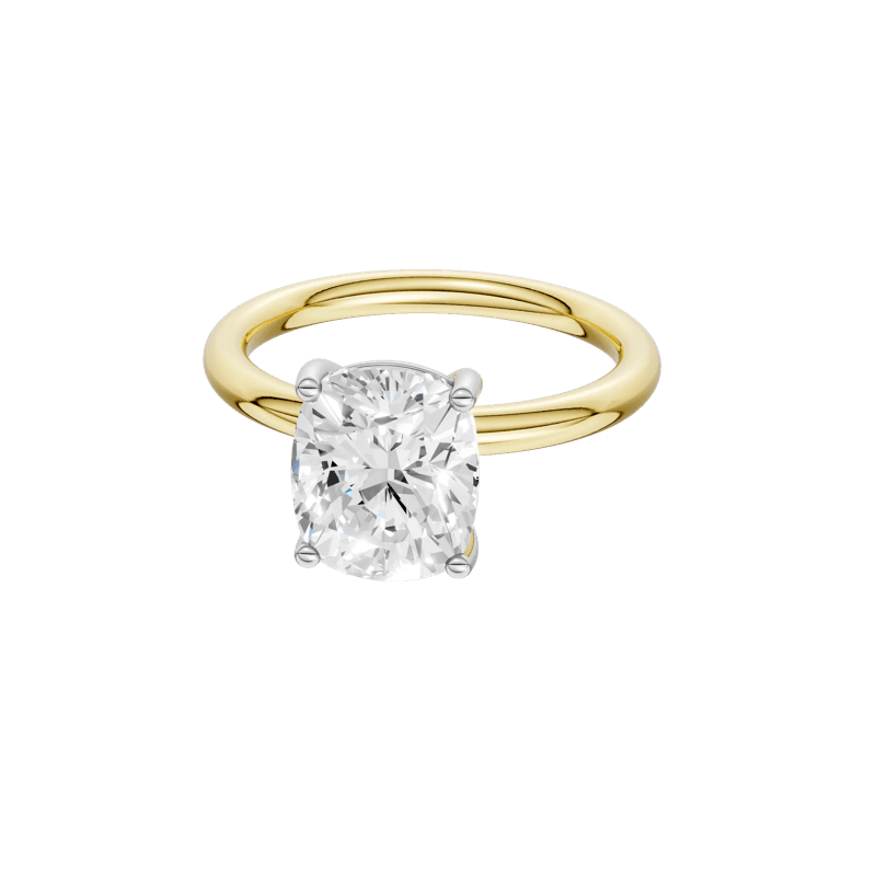 Lab Grown Diamond Elongated Cushion-Cut Engagement Ring in 14K Yellow and White Gold &#40;3 ct. tw.&#41; – Image 2 of 5
