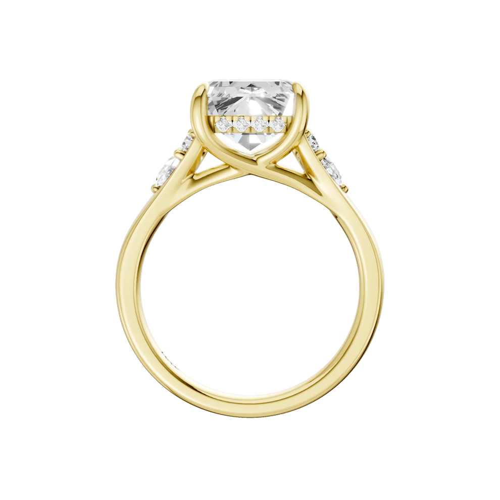 Wilma Lab Grown Diamond Asscher-Cut Center Engagement Ring in 14K Yellow Gold (4 1/2 ct. tw.) – Image 4 of 5