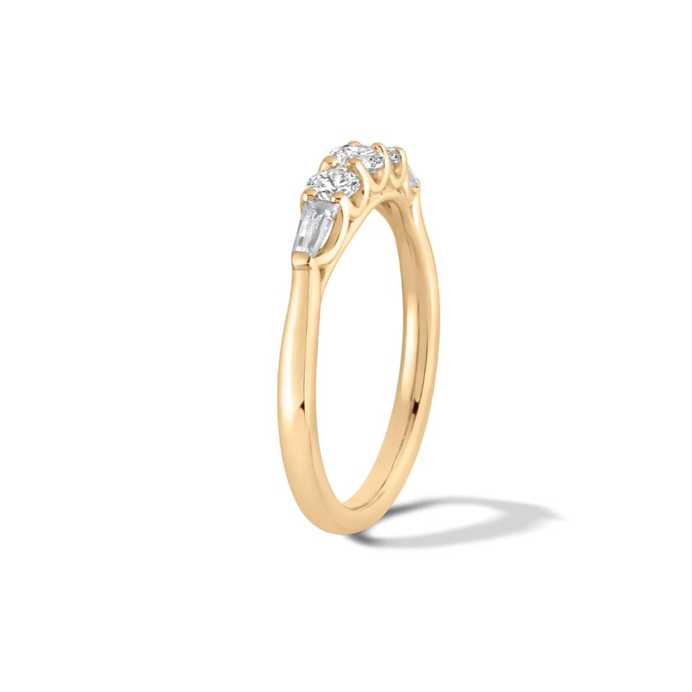 Lab Grown Diamond Round &amp; Baguette Band in 10K Yellow Gold (5/8 ct. tw.) – Image 3 of 4