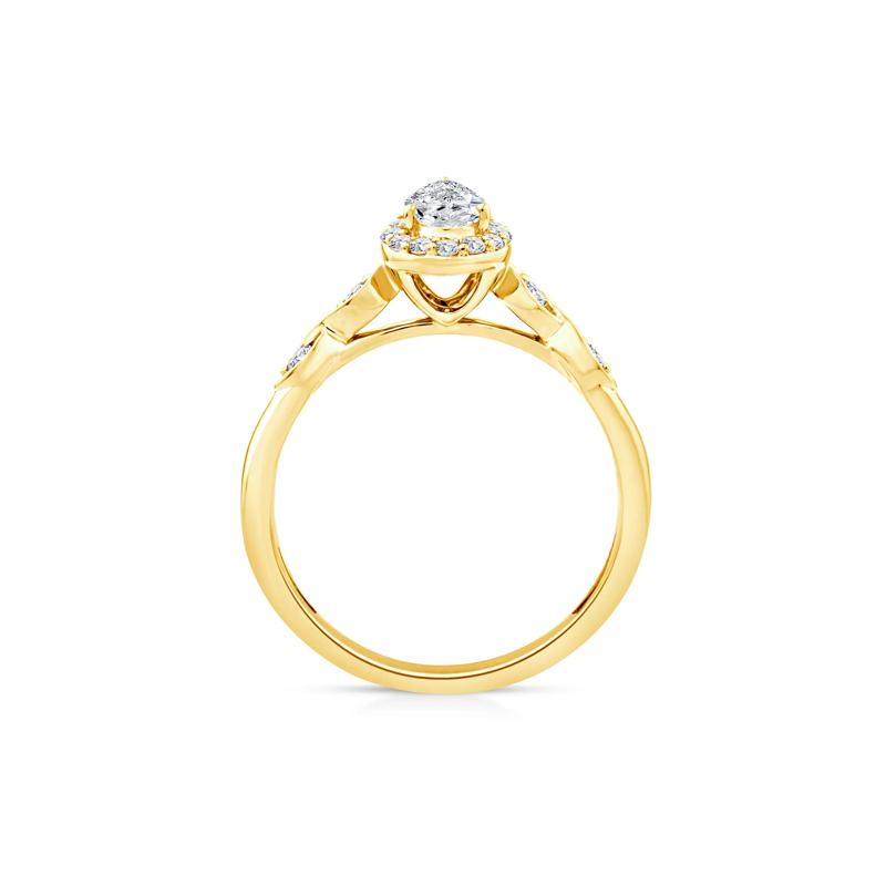 Lab Grown Diamond Pear Promise Ring in 10K Yellow Gold &#40;1/2 ct. tw.&#41; – Image 2 of 3