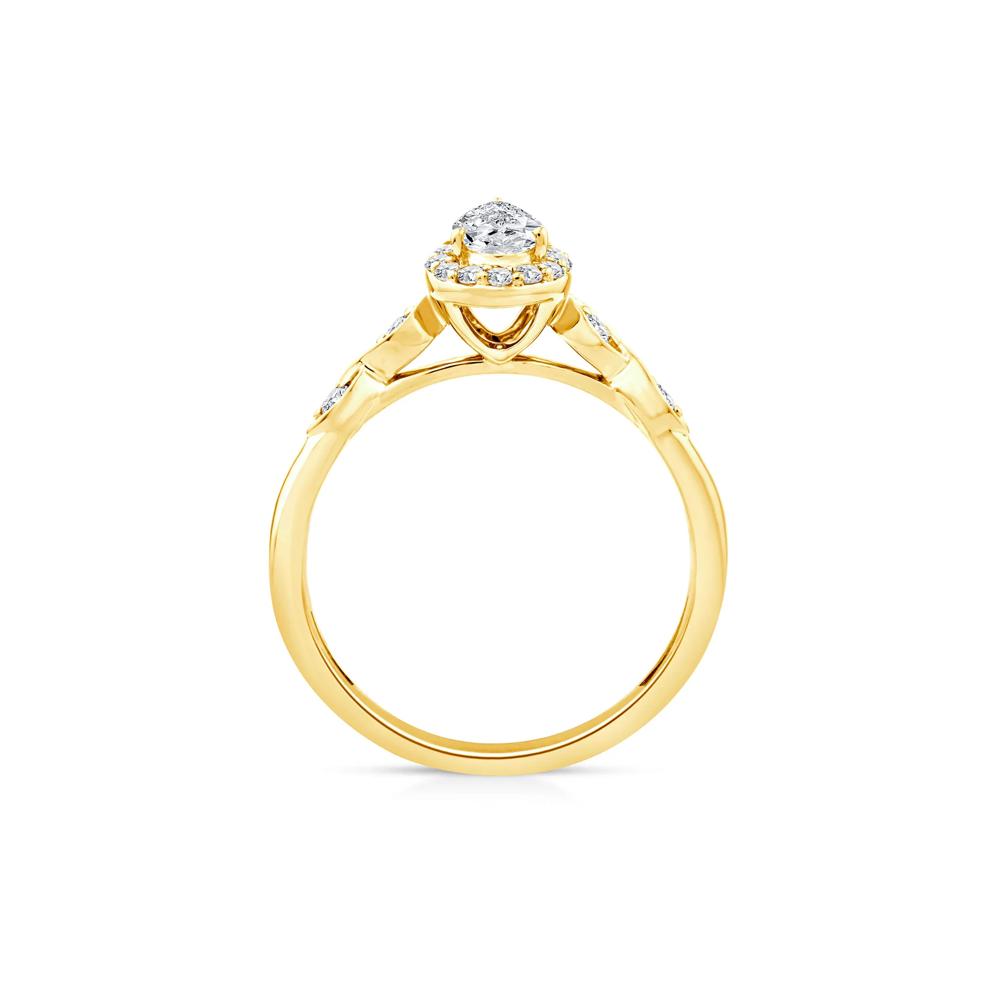 Lab Grown Diamond Pear Promise Ring in 10K Yellow Gold (1/2 ct. tw.) – Image 2 of 3