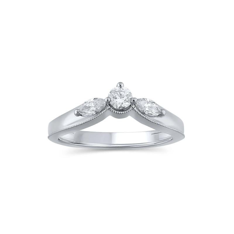 Lab Grown Diamond Contour Band in 14K White Gold &#40;1/2 ct. tw.&#41; – Image 1 of 3