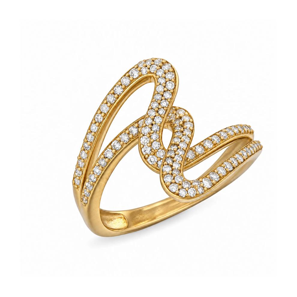 Diamond Twisted Ring in 10K Yellow Gold (1/2 ct. tw.) – Image 4 of 4