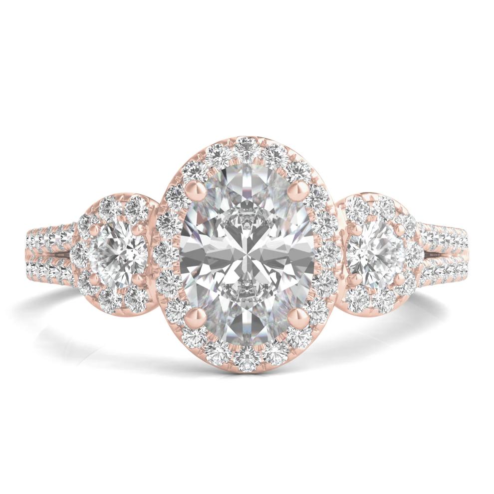 Lab Grown Diamond Oval-Shaped Engagement Ring in 14K Rose Gold (1 3/4 ct. tw.) – Image 1 of 5