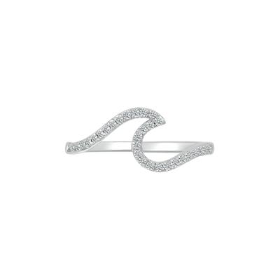 Diamond Wave Ring in Sterling Silver (1/7 ct. tw.)