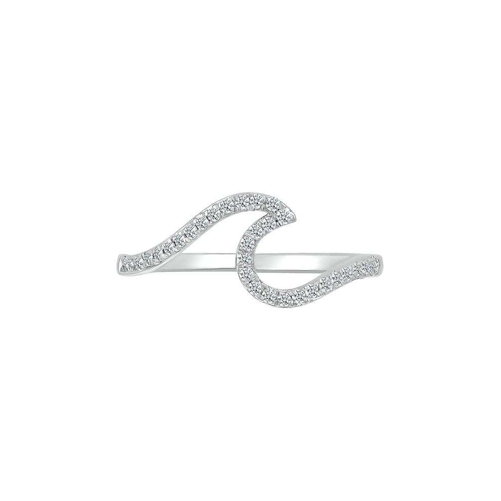Diamond Wave Ring in Sterling Silver (1/7 ct. tw.) – Image 1 of 5