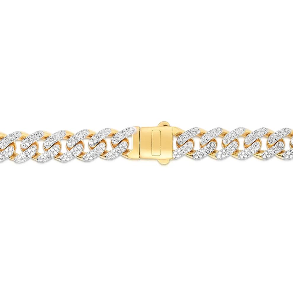 3 1/7 ct. tw. Diamond Pav&eacute; Curb Necklace in 10K Yellow Gold – Image 2 of 3