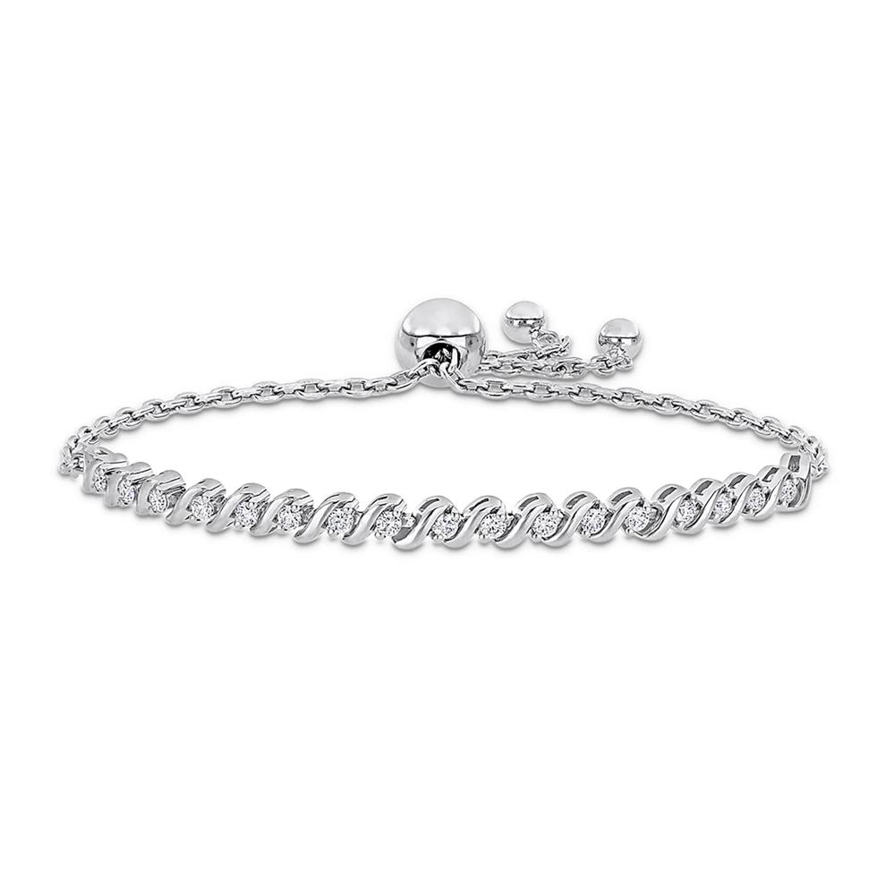 S-Link Moissanite Bolo Bracelet in Sterling Silver (1/2 ct. dew) – Image 1 of 3