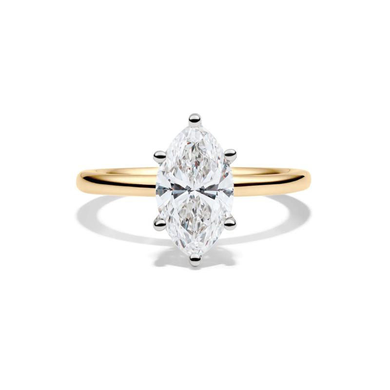 Lab Grown Diamond Solitaire Marquise Engagement Ring in 14k Yellow Gold &#40;2 ct.&#41; – Image 1 of 4
