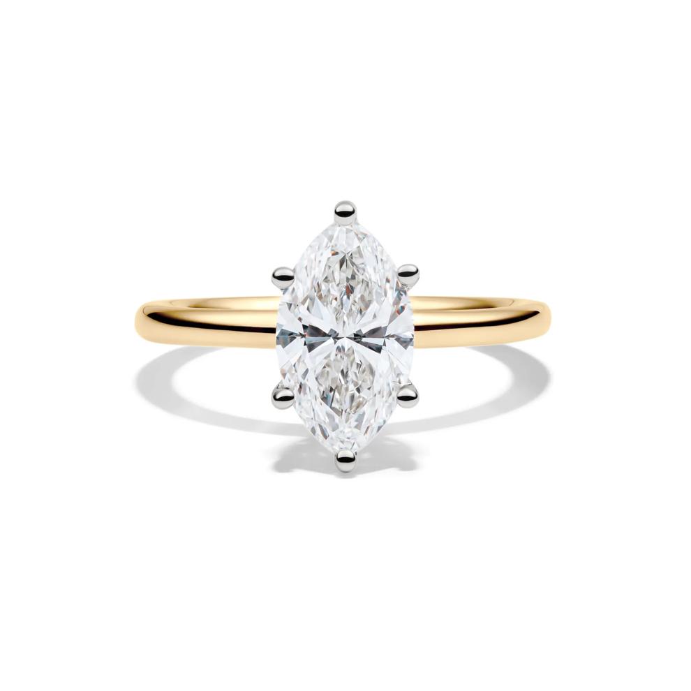 Lab Grown Diamond Solitaire Marquise Engagement Ring in 14k Yellow Gold (2 ct.) – Image 1 of 5