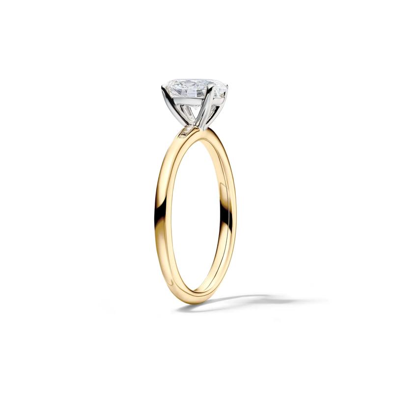 Lab Grown Diamond Solitaire Oval Engagement Ring in 14K Yellow Gold (1 ct.) – Image 3 of 4