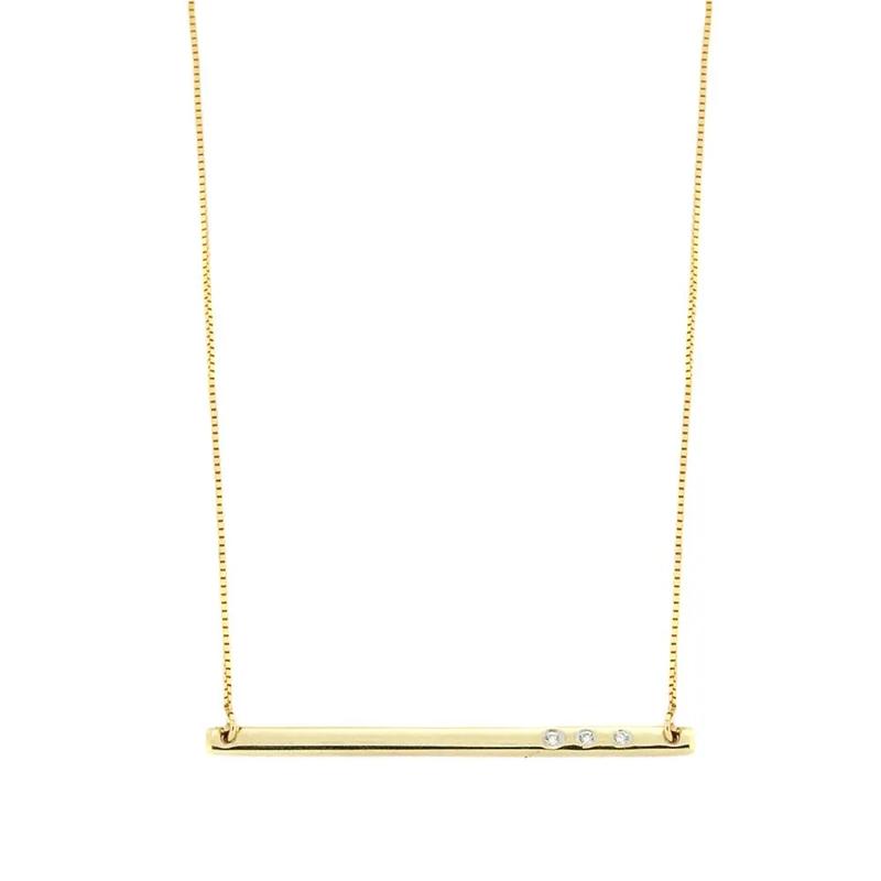 Diamond Bar Necklace in 10K Yellow Gold – Image 1 of 3
