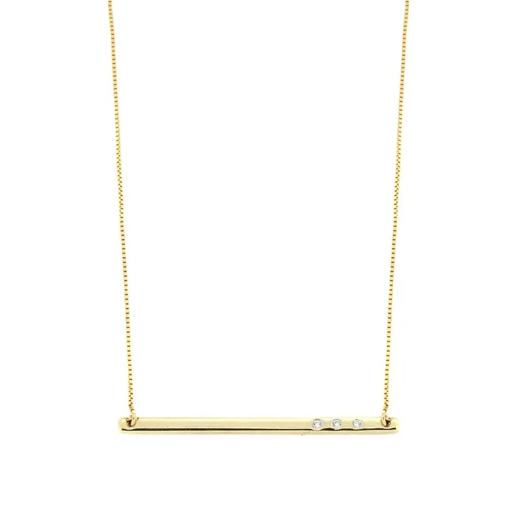 Diamond Bar Necklace in 10K Yellow Gold – Image 1 of 3