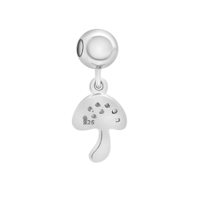 Diamond Accent Mushroom Bead Charm in Sterling Silver – Image 3 of 3
