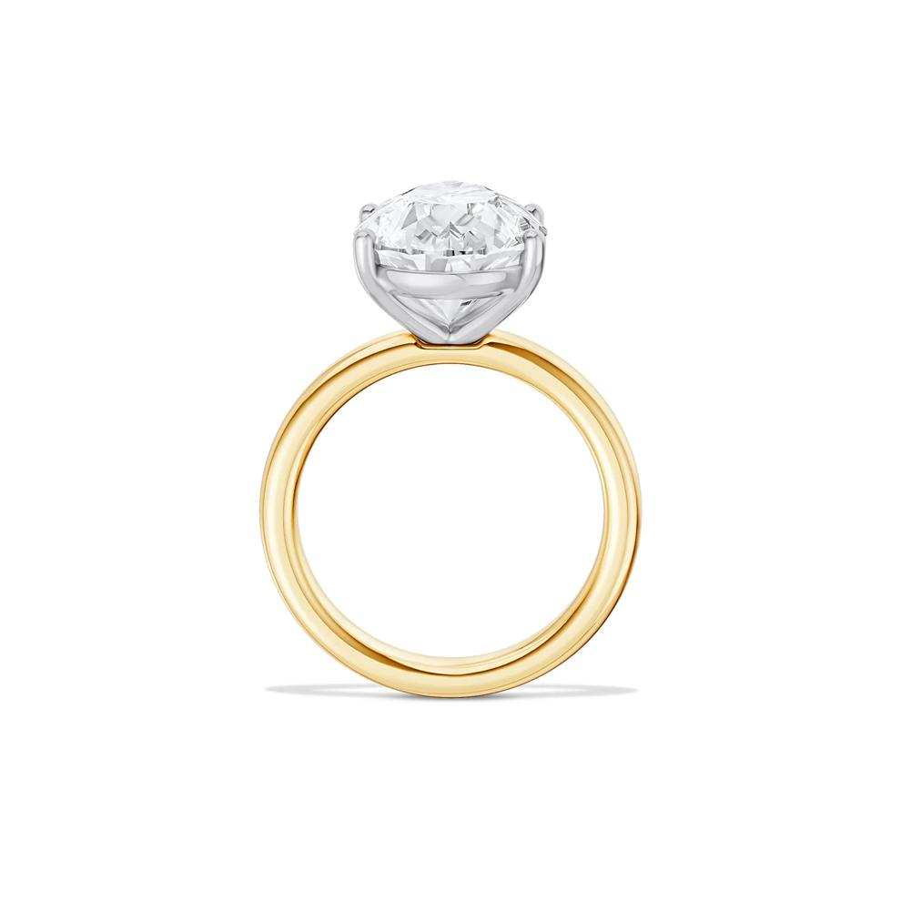 Lab Grown Diamond Pear-Shaped Solitaire Ring in 14K Yellow &amp; White Gold (6 ct.) – Image 3 of 4
