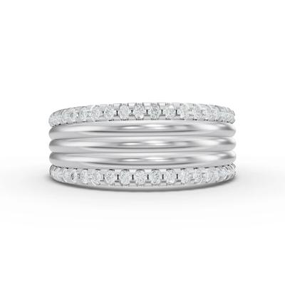 Lab Grown Diamonds Ribbed Multi-Row Band in 10K Gold