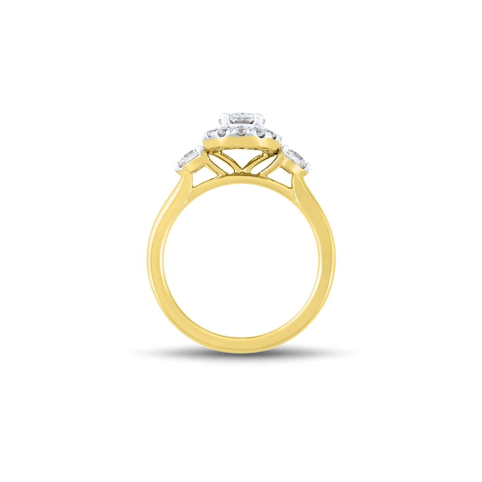 Lab Grown Diamond Three-Stone Oval Engagement Ring in 14K Yellow Gold (1 1/4 ct. tw.) – Image 2 of 3