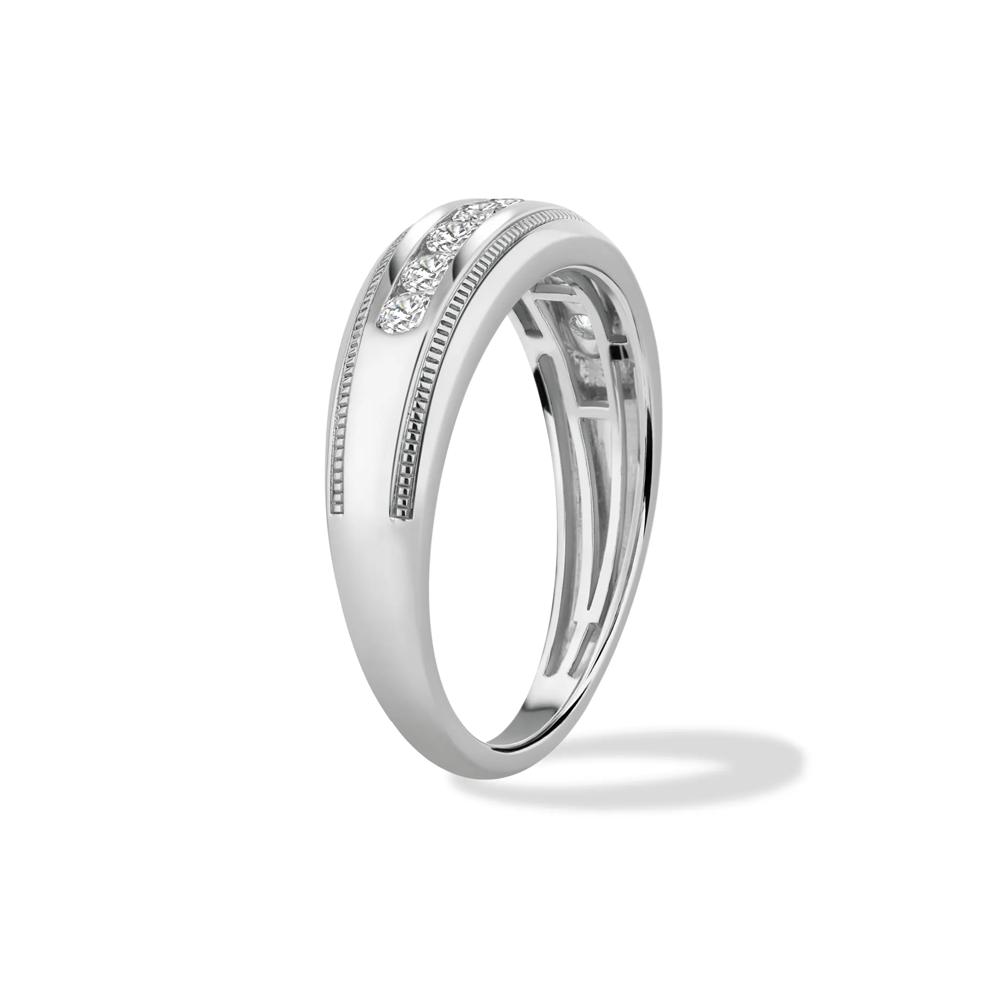 Men's Diamond Milgrain Band in 10K White Gold (1/2 ct. tw.) – Image 3 of 4