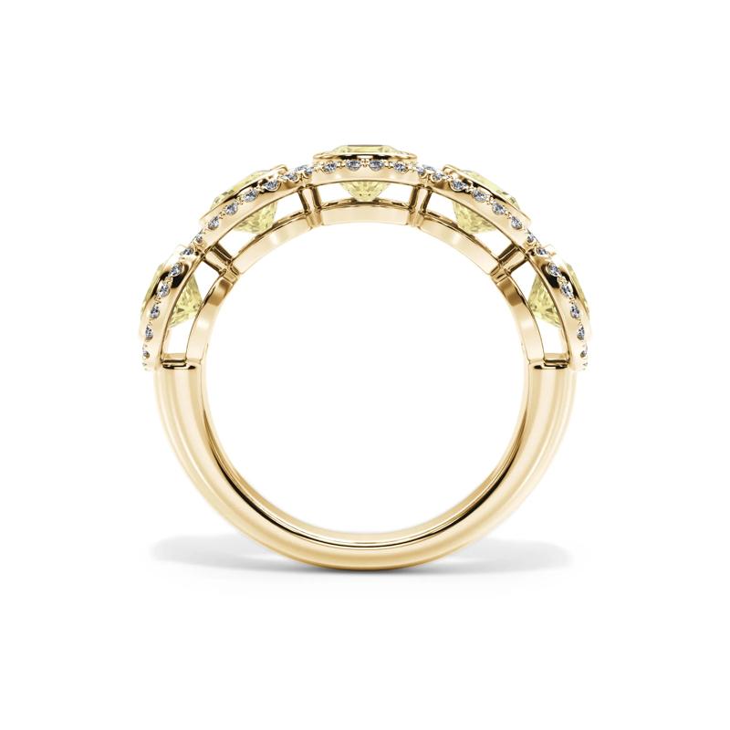 Lab Grown Diamond Yellow Cushion-Cut &amp; Round Anniversary Band in 14K Yellow Gold &#40;3 ct. tw.&#41; – Image 2 of 4