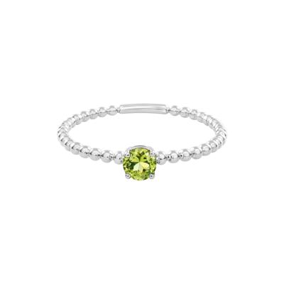 Peridot Beaded Shank Ring in Sterling Silver