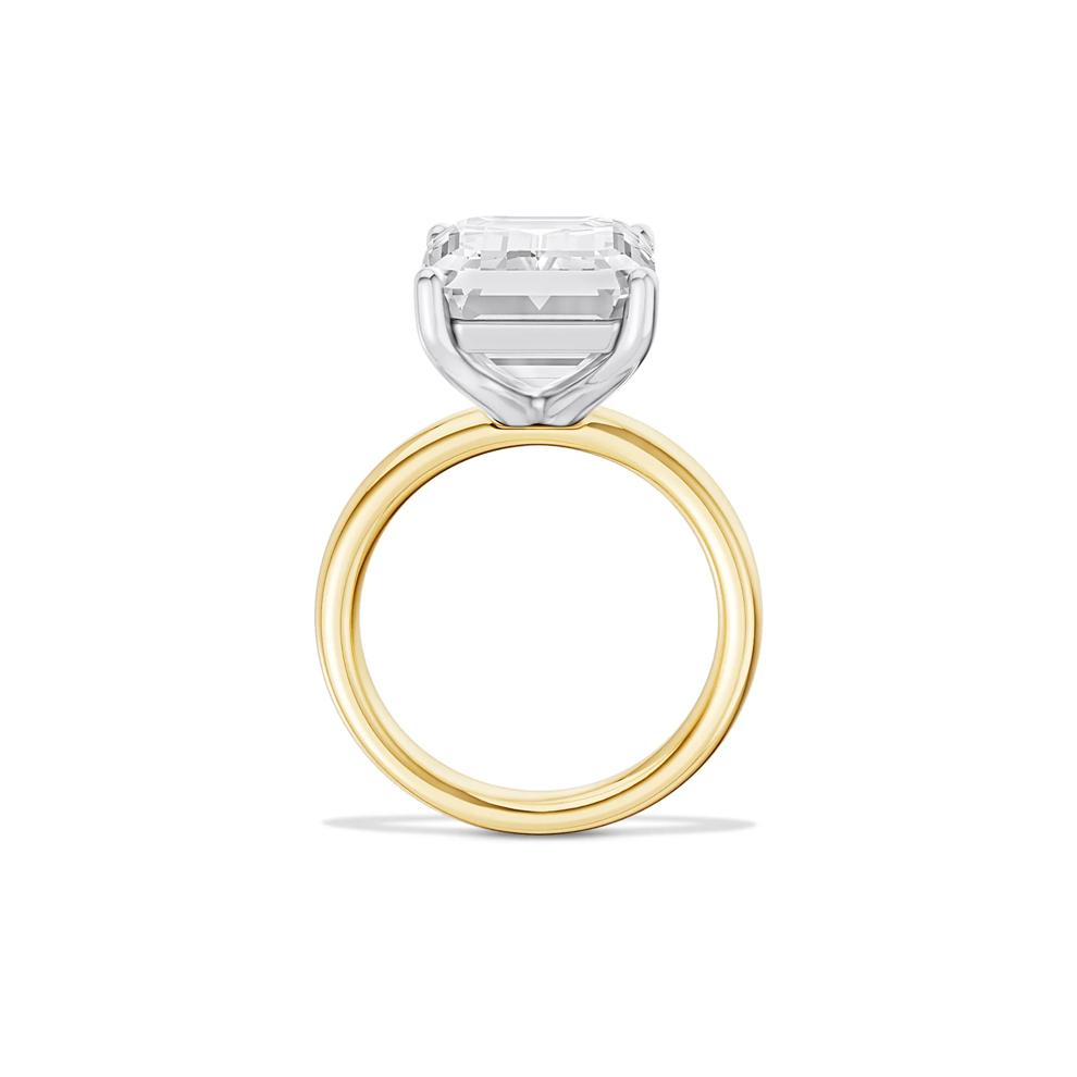 Lab Grown Diamond Emerald-Cut Solitaire Ring in 14K Yellow &amp; White Gold (10 ct.) – Image 4 of 4