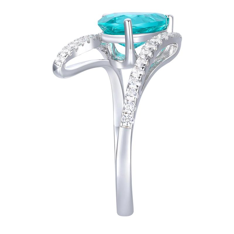 Lab-Created Tourmaline &amp; Lab-Created White Sapphire Ring, Earring and Necklace Set in Sterling Silver – Image 4 of 8