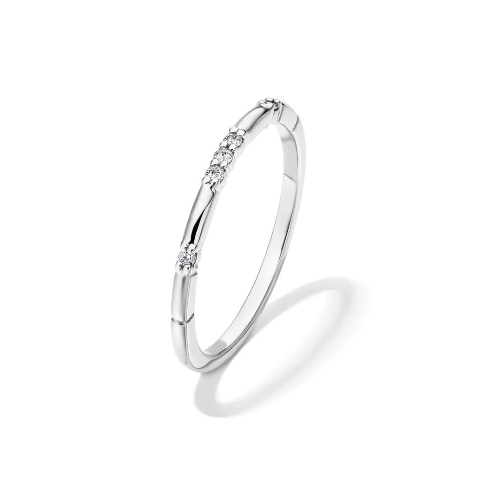 Diamond Accent Stack Band in 10K White Gold – Image 4 of 4